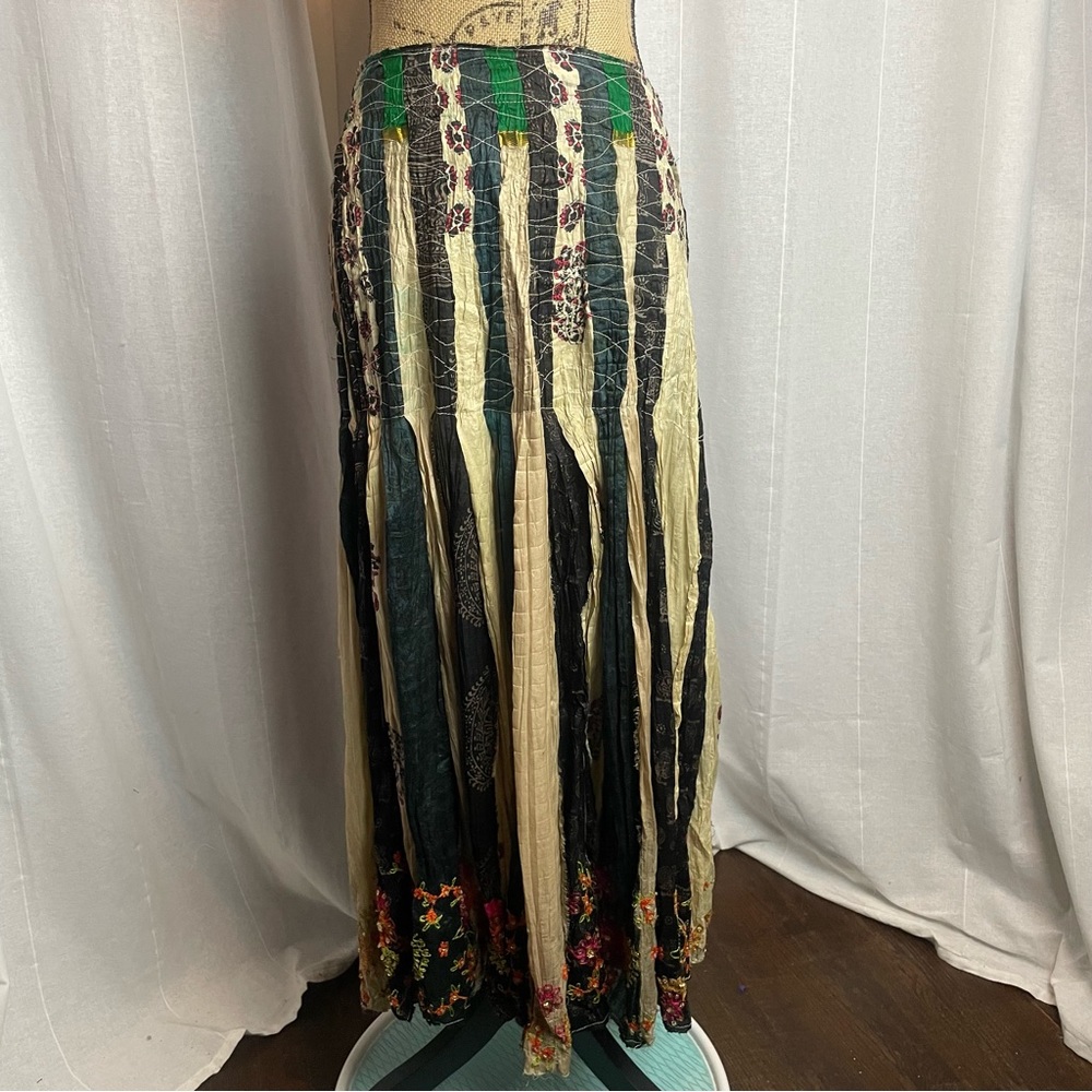 Chan Luu Silk Embroidered Skirt